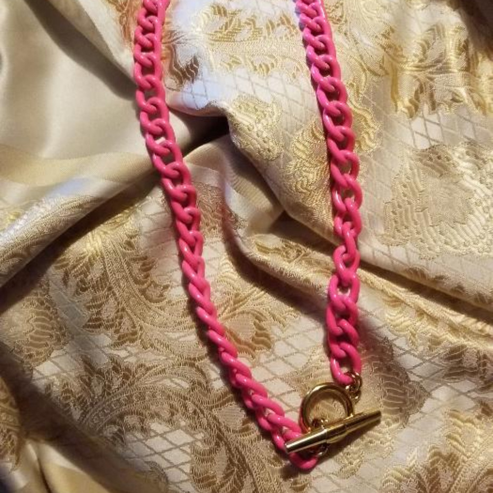 Juicy Couture Pink Neon Chain Necklace/Belt and Br - Picture 5 of 5